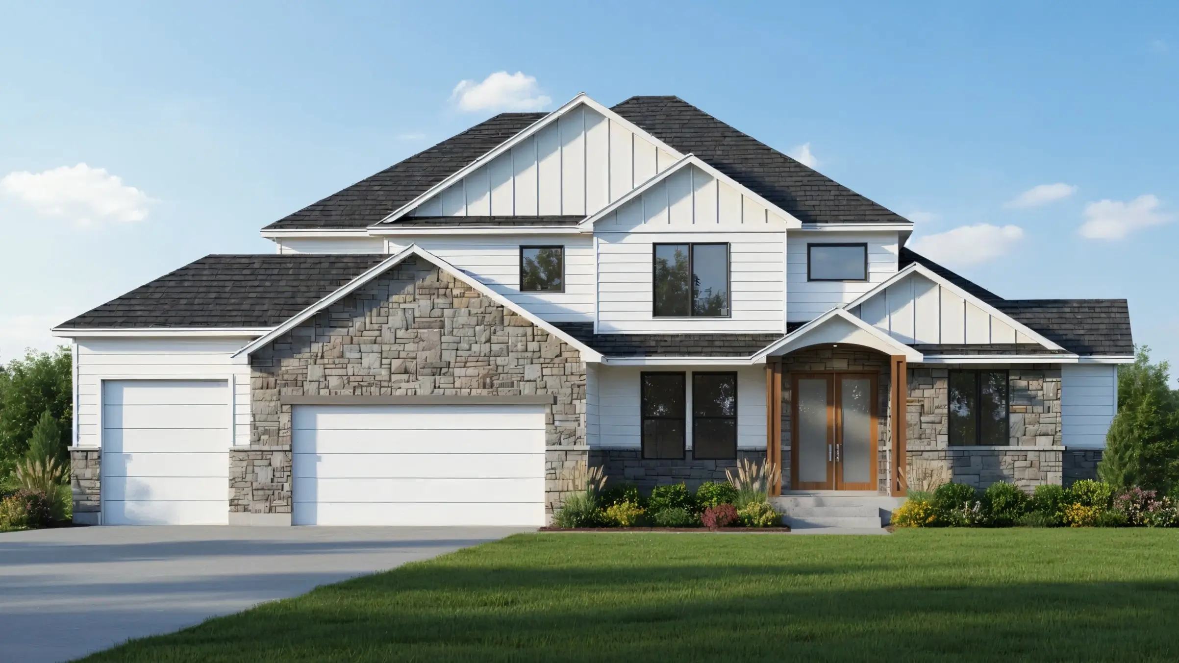 Heritage Homes 'The Addie' home plan front elevation in full color.